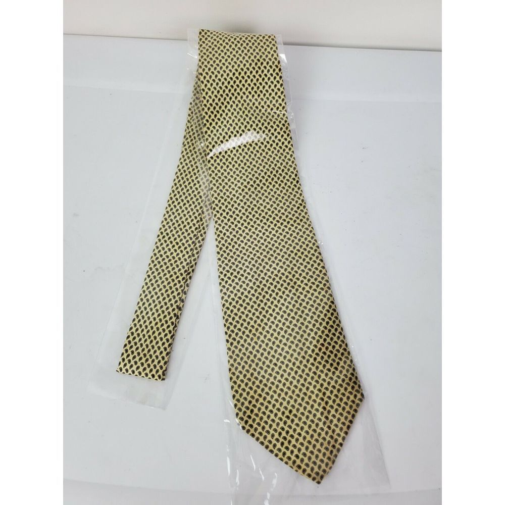 NWOT J Crew Men's Silk Necktie Yellow Green Paisley Print Preppy